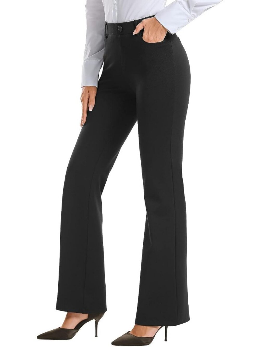 Stylish Bootcut Stretch Dress Pants with Pockets for Work & Casual Wear